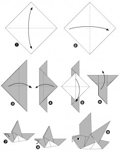 Diagramme origami pigeon