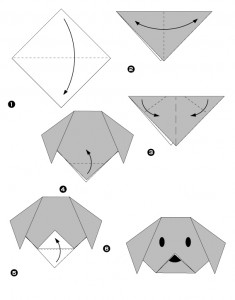 Diagramme facile origami chien 