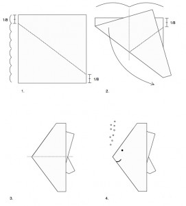 Origami pour enfant poisson