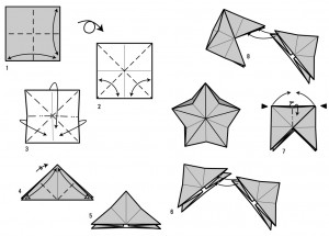 pliage étoile papier en 3d