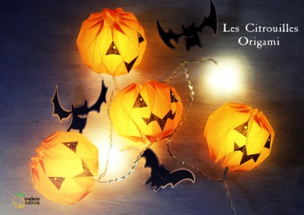 Une guirlande d’Halloween en origami