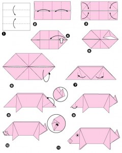 Tutoriel origami cochon
