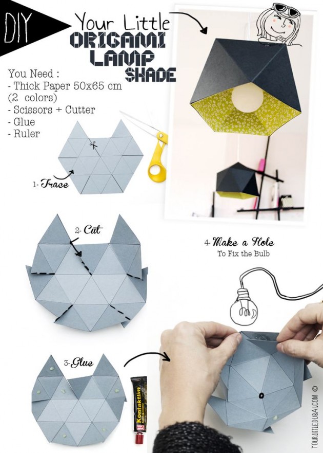 Réaliser une lampe en origami